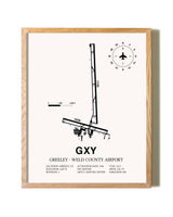Greeley-Weld County Airport framed print in natural wood frame