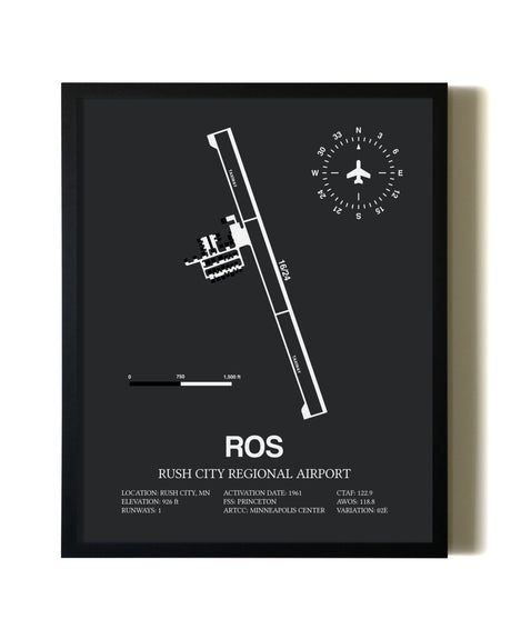 Unframed Rush City Regional Airport map print poster