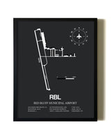 Unframed Red Bluff Municipal Airport map print poster