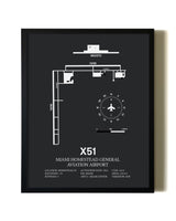 Unframed Miami Homestead General Aviation Airport map print poster