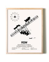 Southwest Florida International Airport framed wall art in white frame