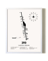 Lakeway Airpark airport map poster in oak frame