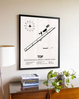Raleigh Regional Airport At Person County aviation wall décor in black wood frame