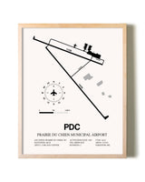Prairie Du Chien Municipal Airport framed wall art in white frame