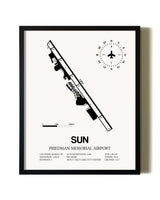 Framed Friedman Memorial Airport wall art poster in black frame