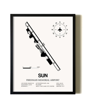 Framed Friedman Memorial Airport wall art poster in black frame