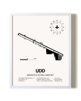 Bermuda Dunes Airport airport map poster in oak frame