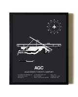 Unframed Allegheny County Airport map print poster