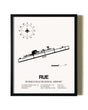 Framed Russellville Regional Airport wall art poster in black frame