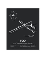 Gray Framed Fort Dodge Regional Airport layout wall art poster