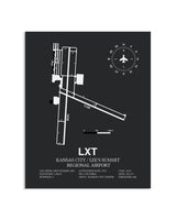 Gray Framed Kansas City / Lee's Summit Regional Airport layout wall art poster