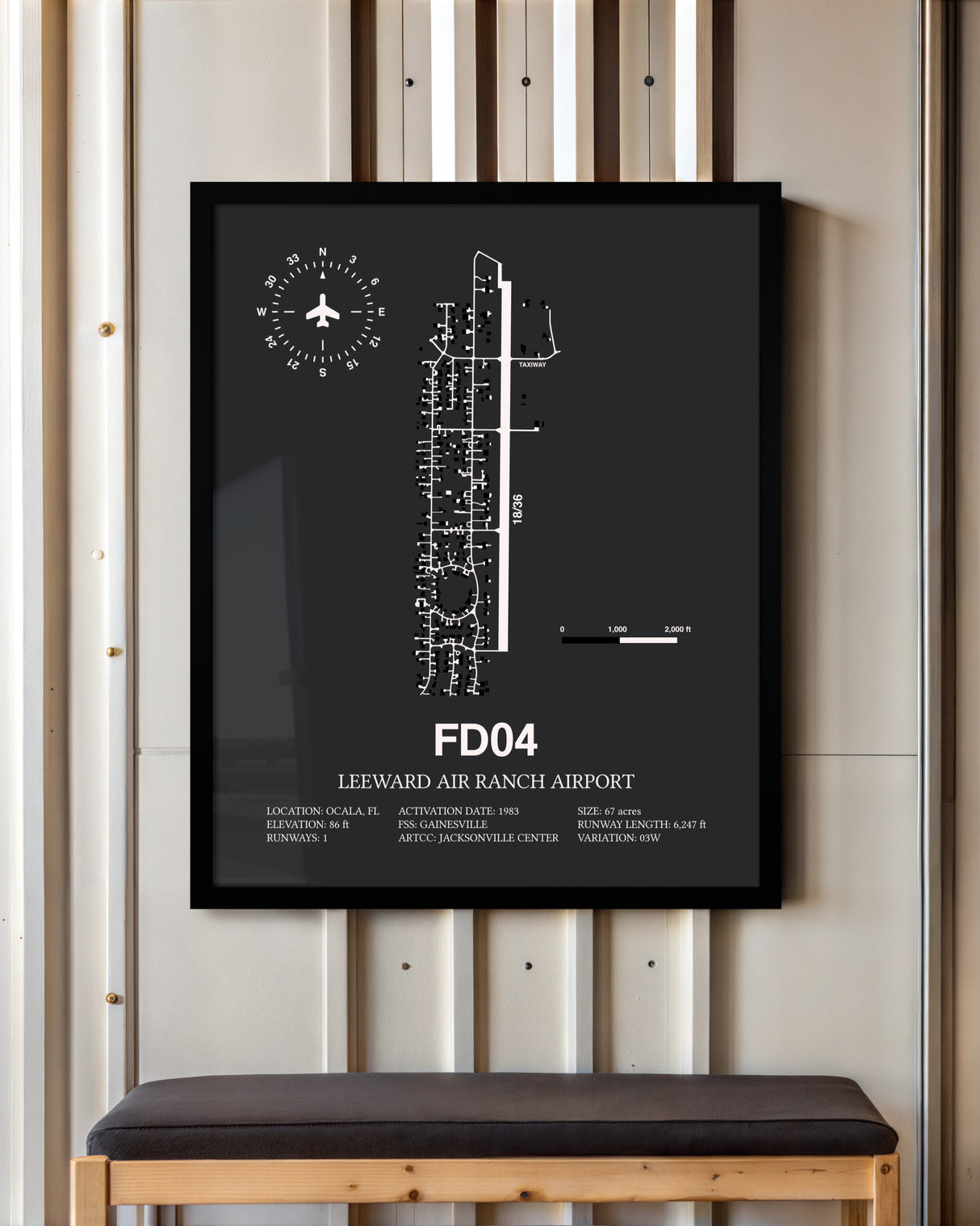 Frame color options for Leeward Air Ranch Airport Wall Art