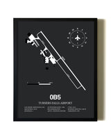 Unframed Turners Falls Airport map print poster