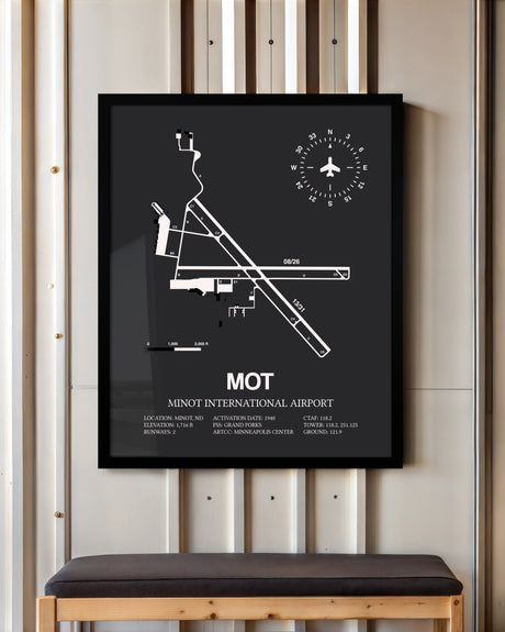 Frame color options for Minot International Airport Wall Art