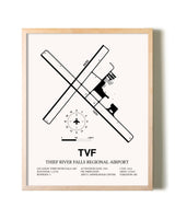Thief River Falls Regional Airport framed wall art in white frame