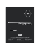 Gray Framed Youngstown Elser Metro Airport layout wall art poster