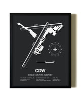 Unframed Essex County Airport map print poster