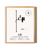 St. Tammany Regional Airport framed print in natural wood frame