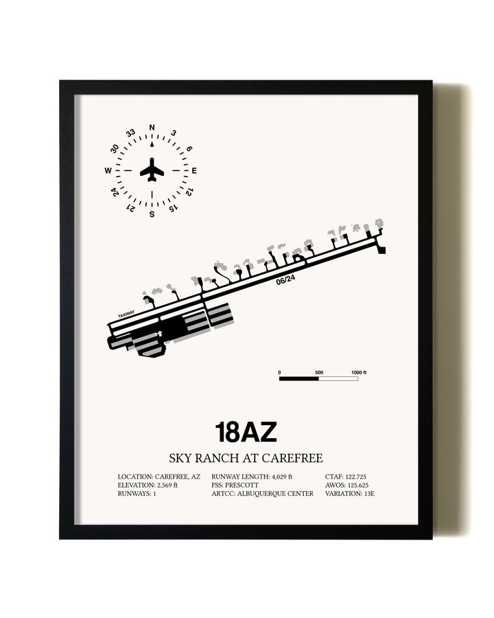 Framed Sky Ranch at Carefree wall art poster in black frame