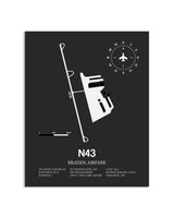 Gray Framed Braden Airpark layout wall art poster