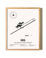 Columbiana County Airport framed print in natural wood frame