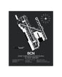 Gray Framed Josep Tarradellas Barcelona-El Prat Airport layout wall art poster