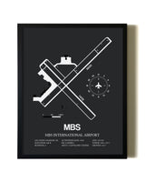 Unframed MBS International Airport map print poster