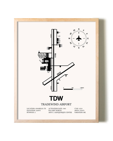 Tradewind Airport framed wall art in white frame