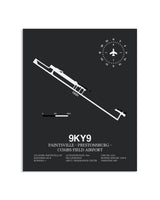 Gray Framed Paintsville-Prestonsburg - Combs Field Airport layout wall art poster