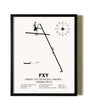 Framed Forest City Municipal Airport / Trimble Field wall art poster in black frame