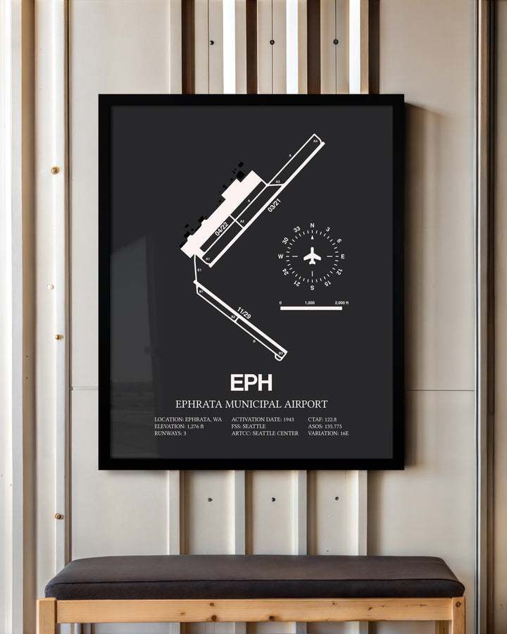 Frame color options for Ephrata Municipal Airport Wall Art