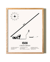 Curless Airport framed print in natural wood frame