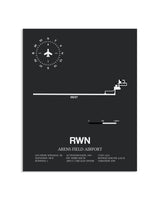Gray Framed Arens Field Airport layout wall art poster