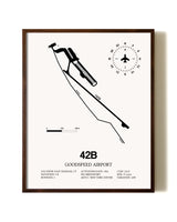 Goodspeed Airport aviation print in walnut frame