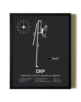 Unframed Cherokee County Regional Airport map print poster
