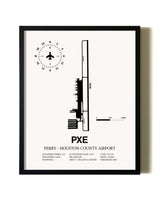 Framed Perry-Houston County Airport wall art poster in black frame