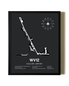 Unframed Mallory Airport map print poster