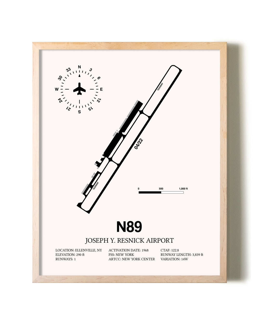 Joseph Y. Resnick Airport framed wall art in white frame