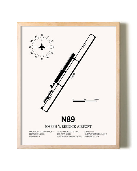 Joseph Y. Resnick Airport framed wall art in white frame