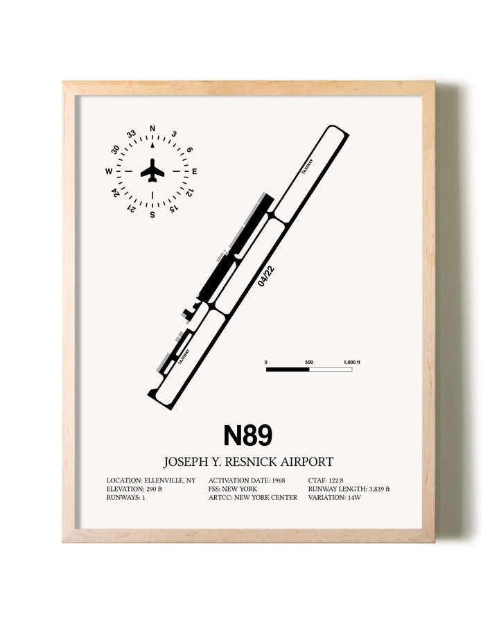 Joseph Y. Resnick Airport framed wall art in white frame