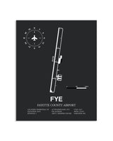 Gray Framed Fayette County Airport layout wall art poster