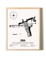 Santa Barbara Municipal Airport framed wall art in white frame