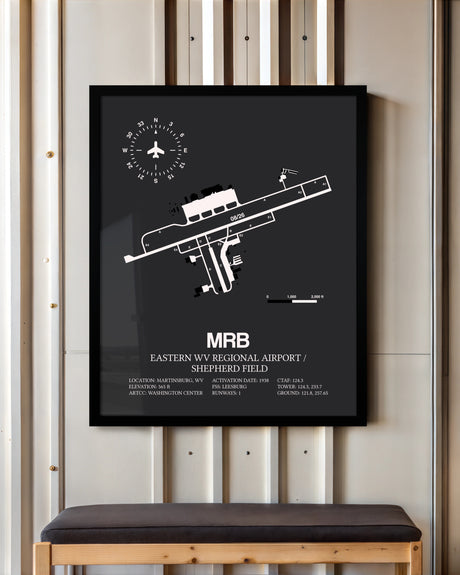 Frame color options for Eastern WV Regional Airport / Shepherd Field Wall Art