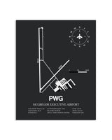 Gray Framed McGregor Executive Airport layout wall art poster