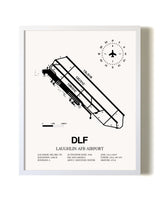Laughlin AFB Airport airport map poster in oak frame
