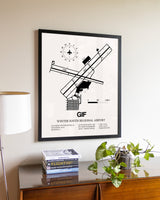 Winter Haven Regional Airport aviation wall décor in black wood frame