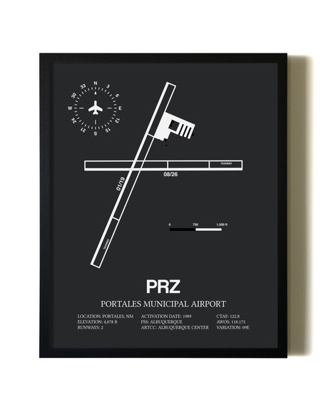 Unframed Portales Municipal Airport map print poster