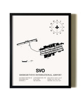Framed Sheremetyevo International Airport wall art poster in black frame