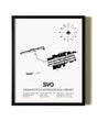 Framed Sheremetyevo International Airport wall art poster in black frame