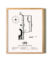 Altus Air Force Base framed print in natural wood frame